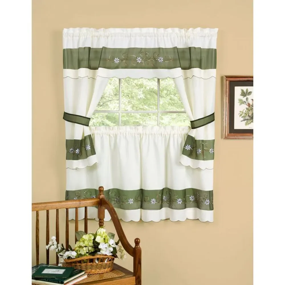 Achim Home Furnishings 58-Inch by 36-Inch Berkshire Embellished Cottage Topper